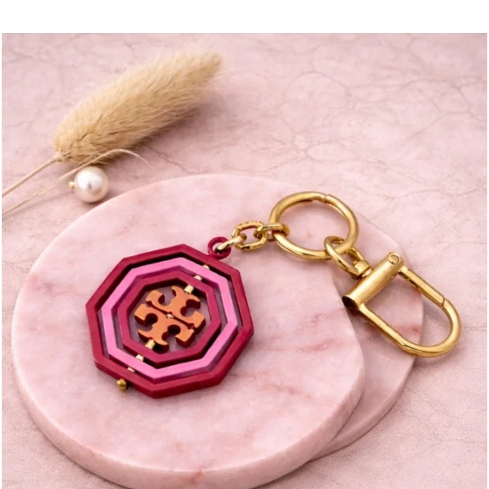 Tory Burch Red and Gold Key Holder